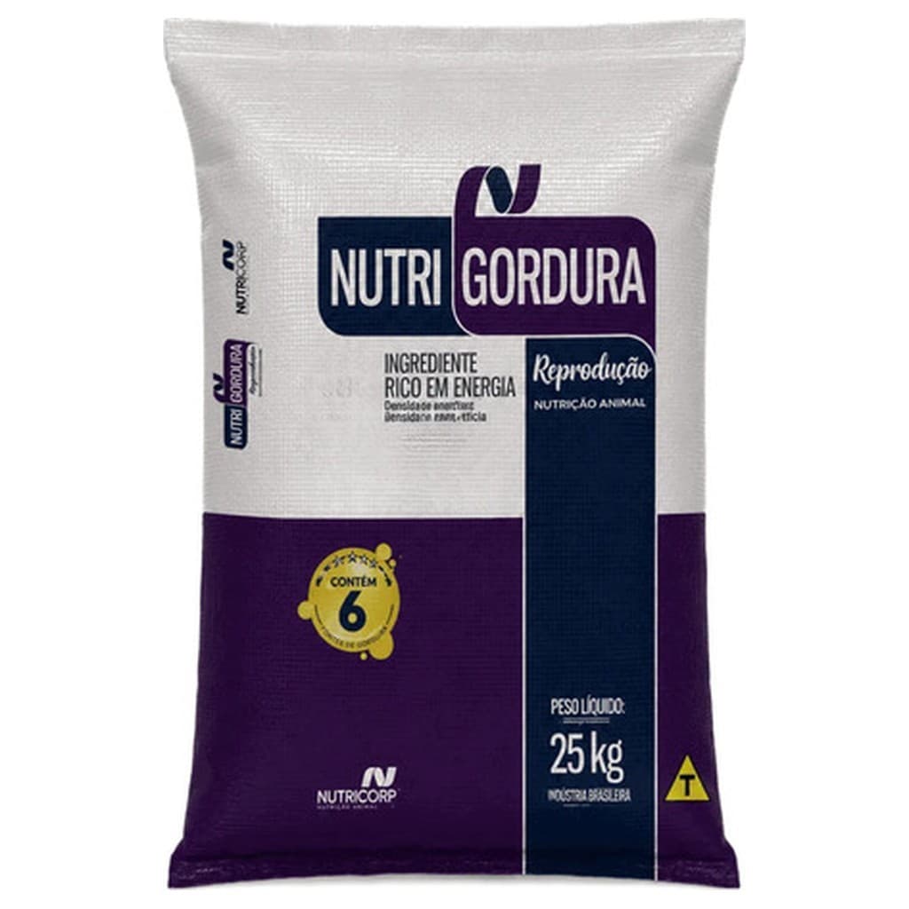Suplemento Nutri Gordura Reprodução 25kg Nutricorp Ômega 6 Gordura Protegida Bovinos Leite Corte