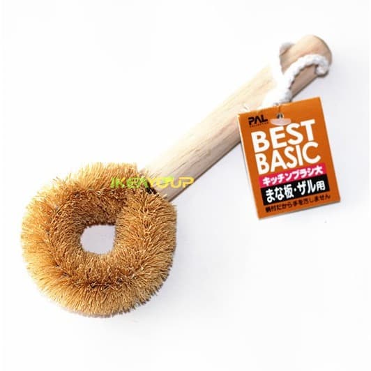 Cozinha doméstica coco palma cabelo Natural alça de madeira pia pote de aço inoxidável bancada ferro pote escova pote es