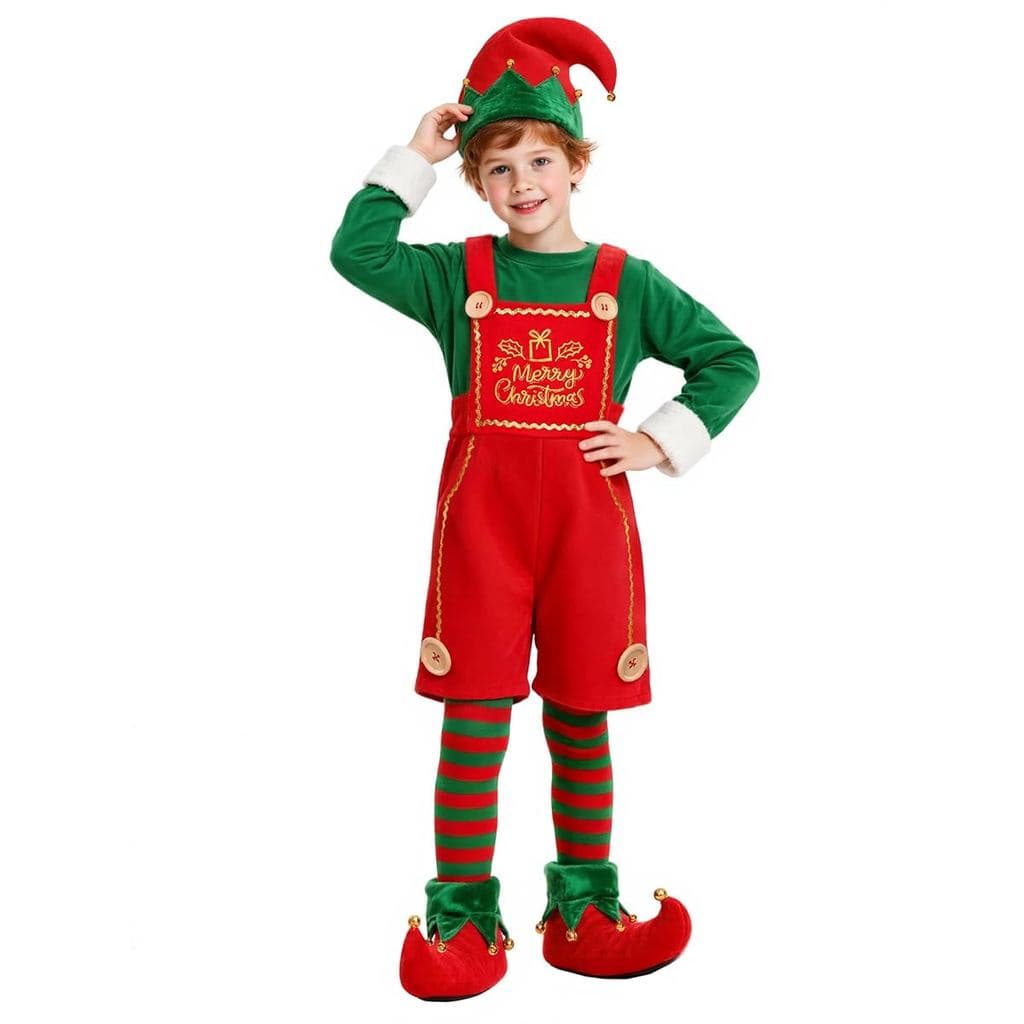 CONJUNTO FANTASIA DE ELFO NATALINO COMPLETO - NATAL