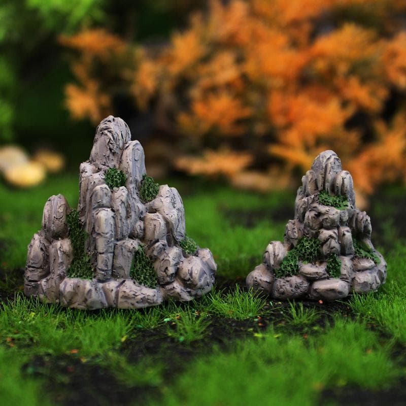 Mini Montanha Pedra Artificial Bonsai Ornamento Fada Jardim Aquário Decoração Acessório