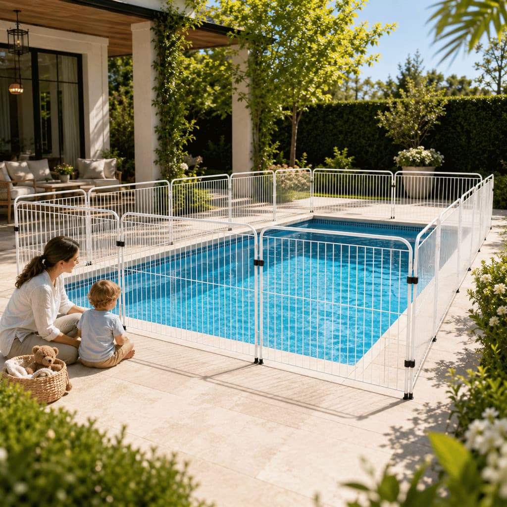 Grade de Proteção para Piscina Cerca Branca Cão Cachorro Pet Criança Segurança 0,7x1m