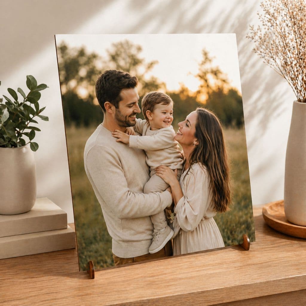 Quadros de mdf  Personalizado 20x28 -com suporte - Casal, Animal de estimação, Família
