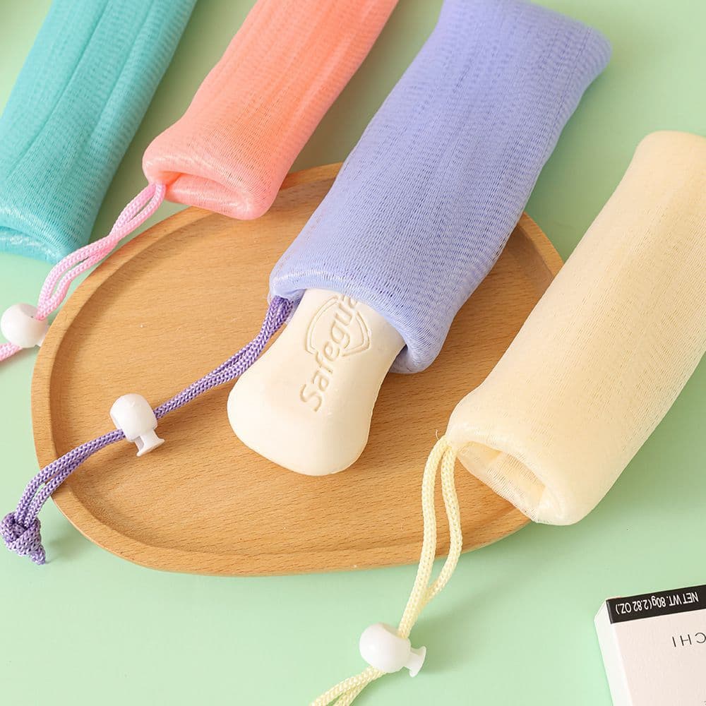 Saco de malha de sabão facial espuma net rosto dedicado saco de malha de sabão limpador facial espuma lavagem facial net