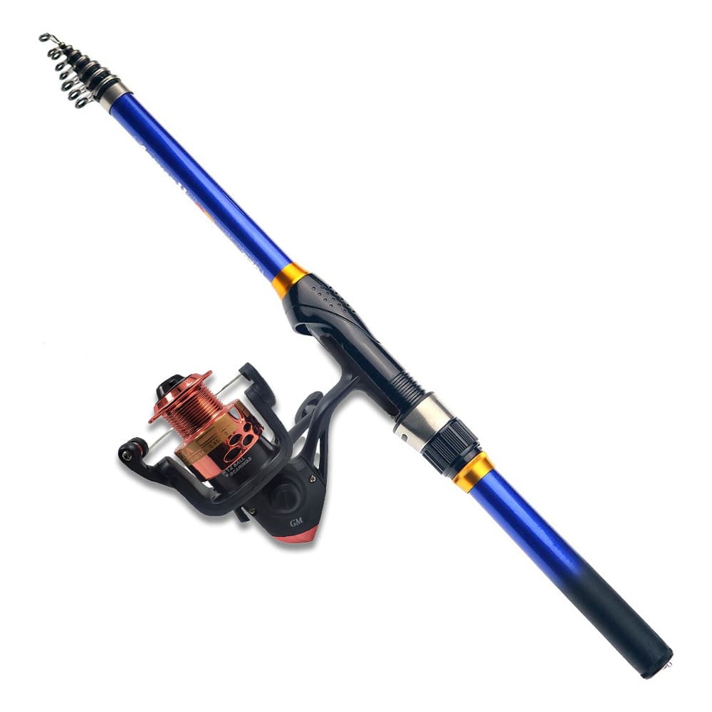 Vara de Pesca Telescópica Josby 2,70m Fibra de Carbono com Molinete GM3000 10 Rolamentos