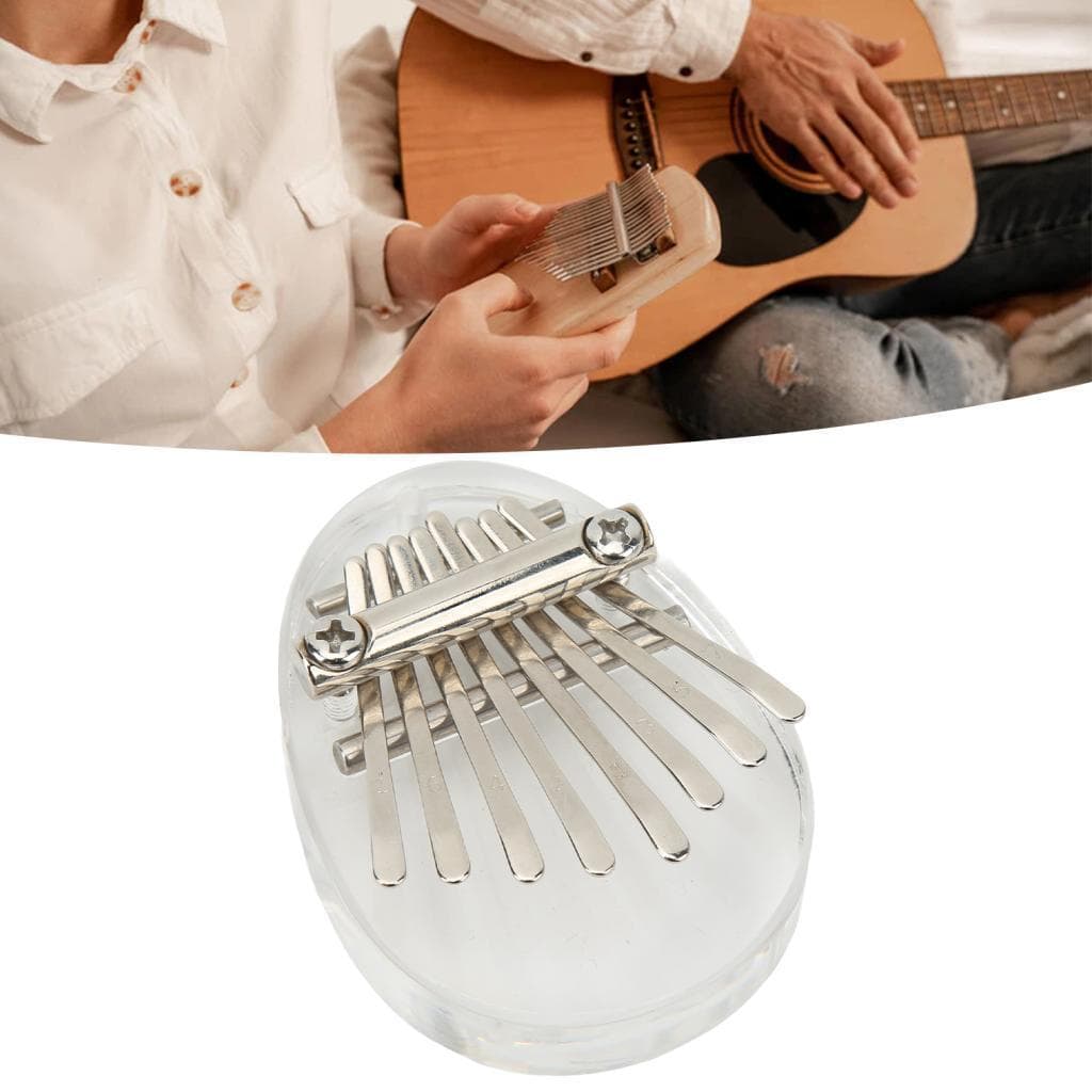 Karlak Mini Kalimba Piano Cristal 8 teclas Pingente de polegar portátil para material para iniciantes