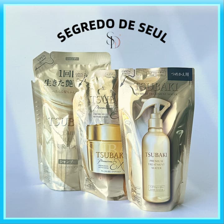 [REFILL] SHISEIDO Tsubaki Premium Repair Hair Mask 150g, Intensive Sampoo 300ml, Water 200ml
