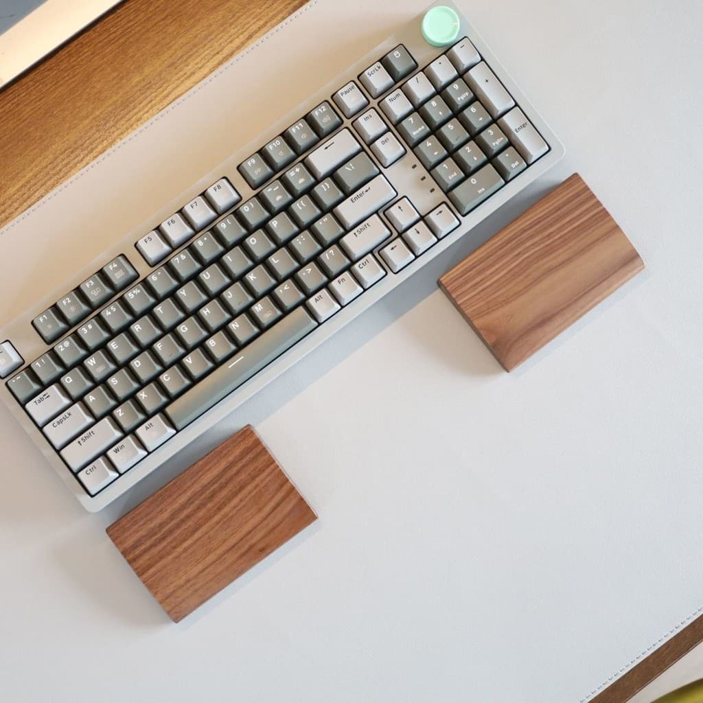 Descanso de teclado dividido, descanso de pulso para teclado, descanso de mão única, madeira preta, nogueira, madeira só