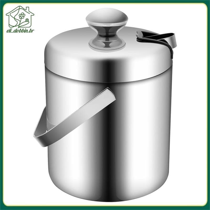 Balde De Gelo 1.3L Isolado De Aço Inoxidável De Parede Dupla