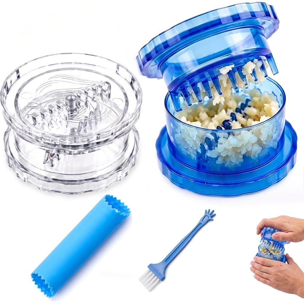 Conjunto Manual De Twister De Alho Com Descascador E Escova , Sem BPA