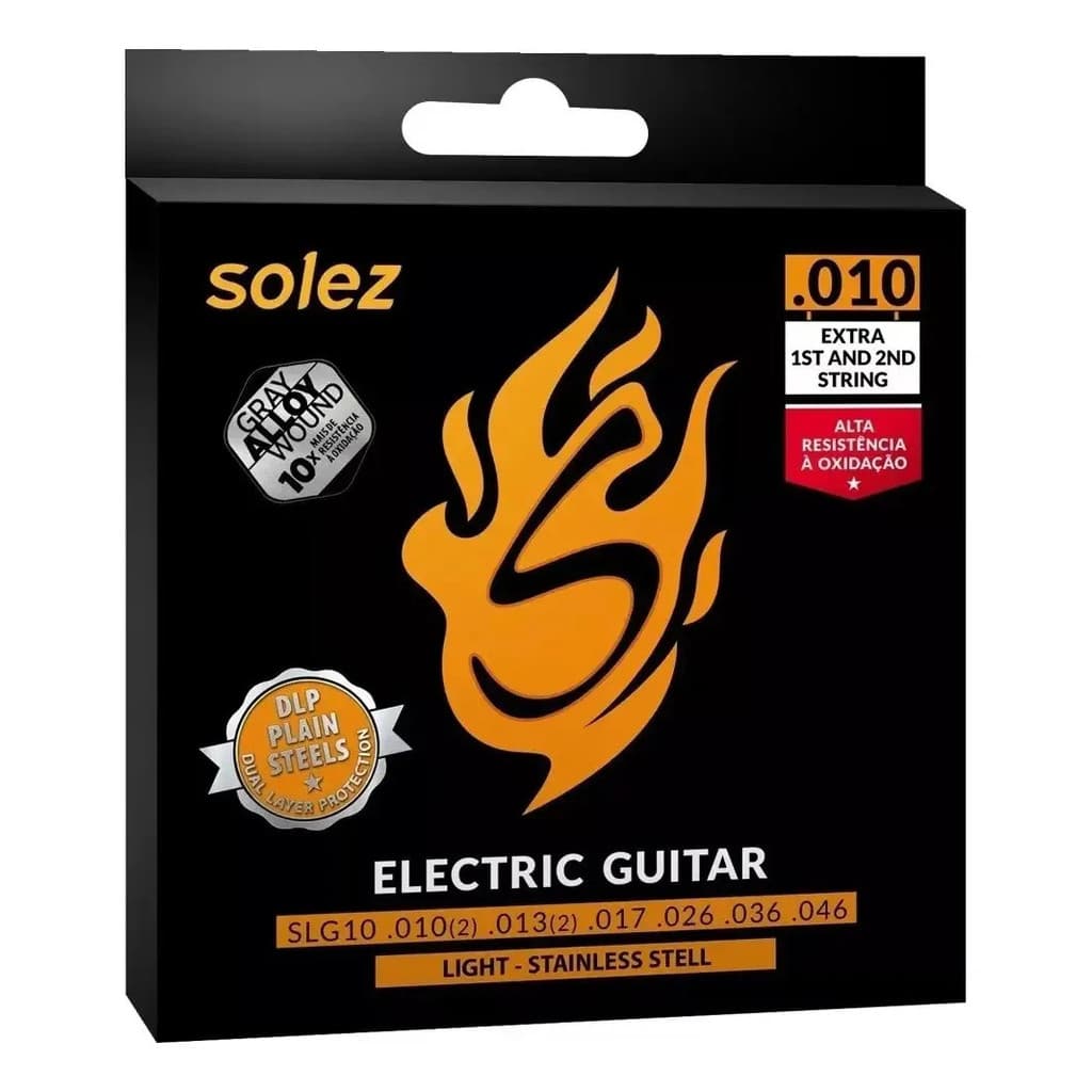 Encordoamento Guitarra Solez 010 Slg10ga Gray Alloy Inox