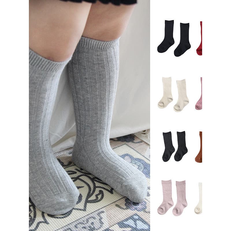 Crianças meias 2025 novo estilo cor sólida meias do bebê coreano agulha dupla na moda meias meninos meninas meias de alg