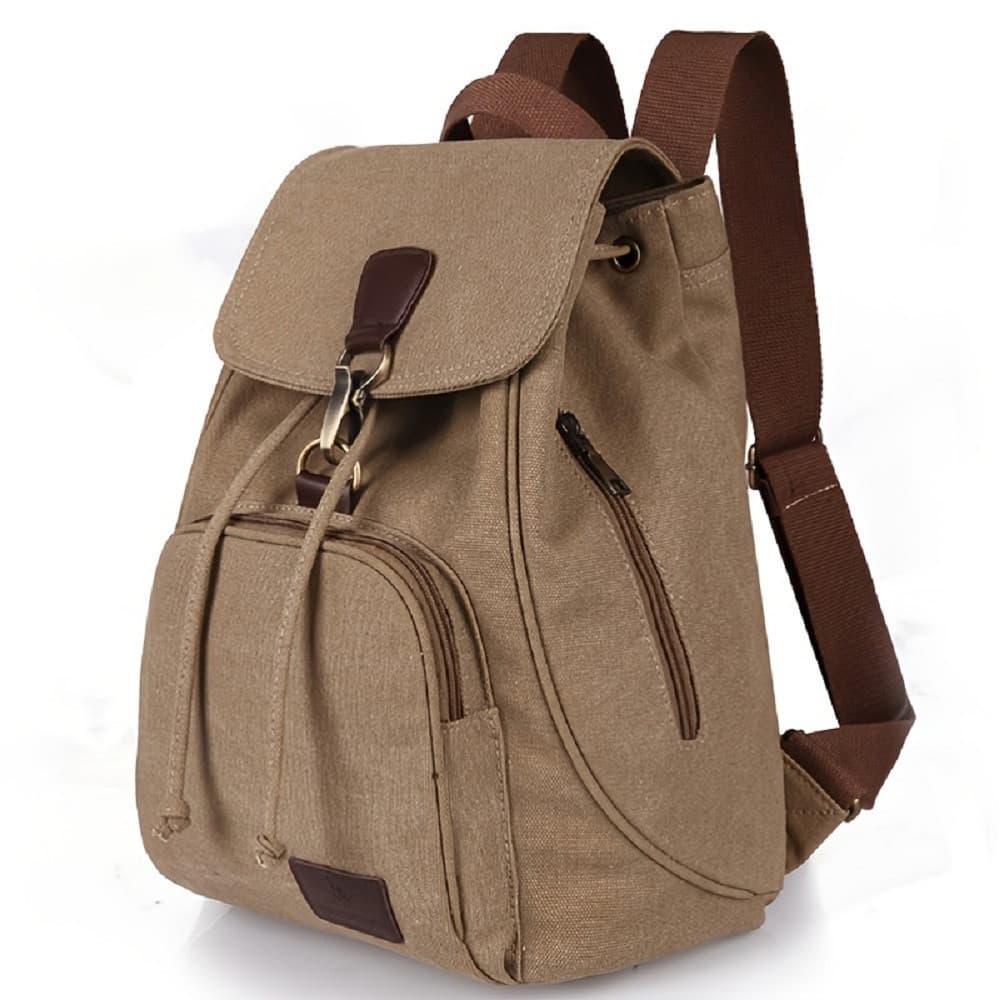 Mochila de Lona Feminina, Mochila de Lona com Cordão, Bolsa de Viagem Multifuncional de Grande Capacidade AGC8 OANT