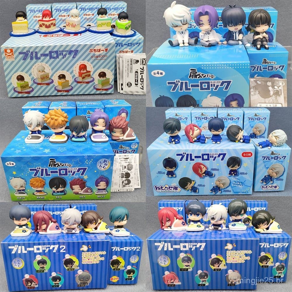 5Pcs/Set 4cm Blue Lock Anime Figura Isagi Yoichi Nagi Seishiro Chigiri Hyoma Rin Itoshi Bachira Meguru Futebol Q Versão