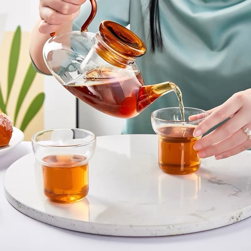 Xiangshan bule de café para chá, filtro de vidro resistente ao calor, bule de separação de água, utensílios simples para