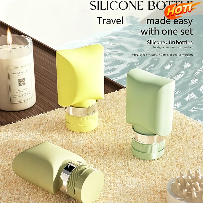 < LK > 1PC Viagem Garrafa De Silicone Portátil Vazio Loção À Prova De Vazamento Mangueira Lavagem Jar Recipiente Cosméti