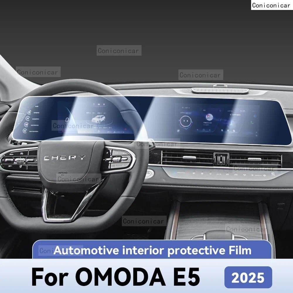 Para OMODA E5 2025 Proteção Interior Do Carro Anti-Risco Filme Adesivo Instrumento Controle Central Tela De Navegação