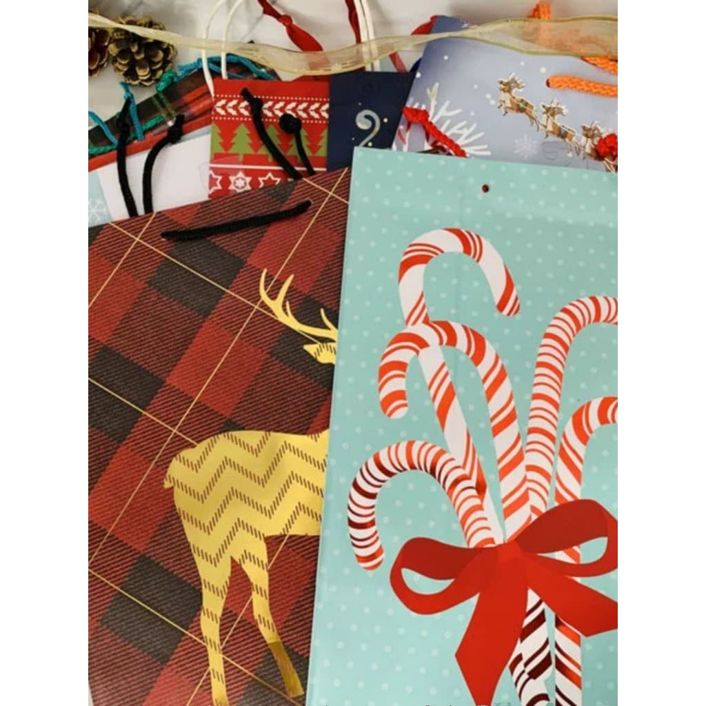 Exportar pedido Original saco de papel para presente de Natal tamanho grande várias opções