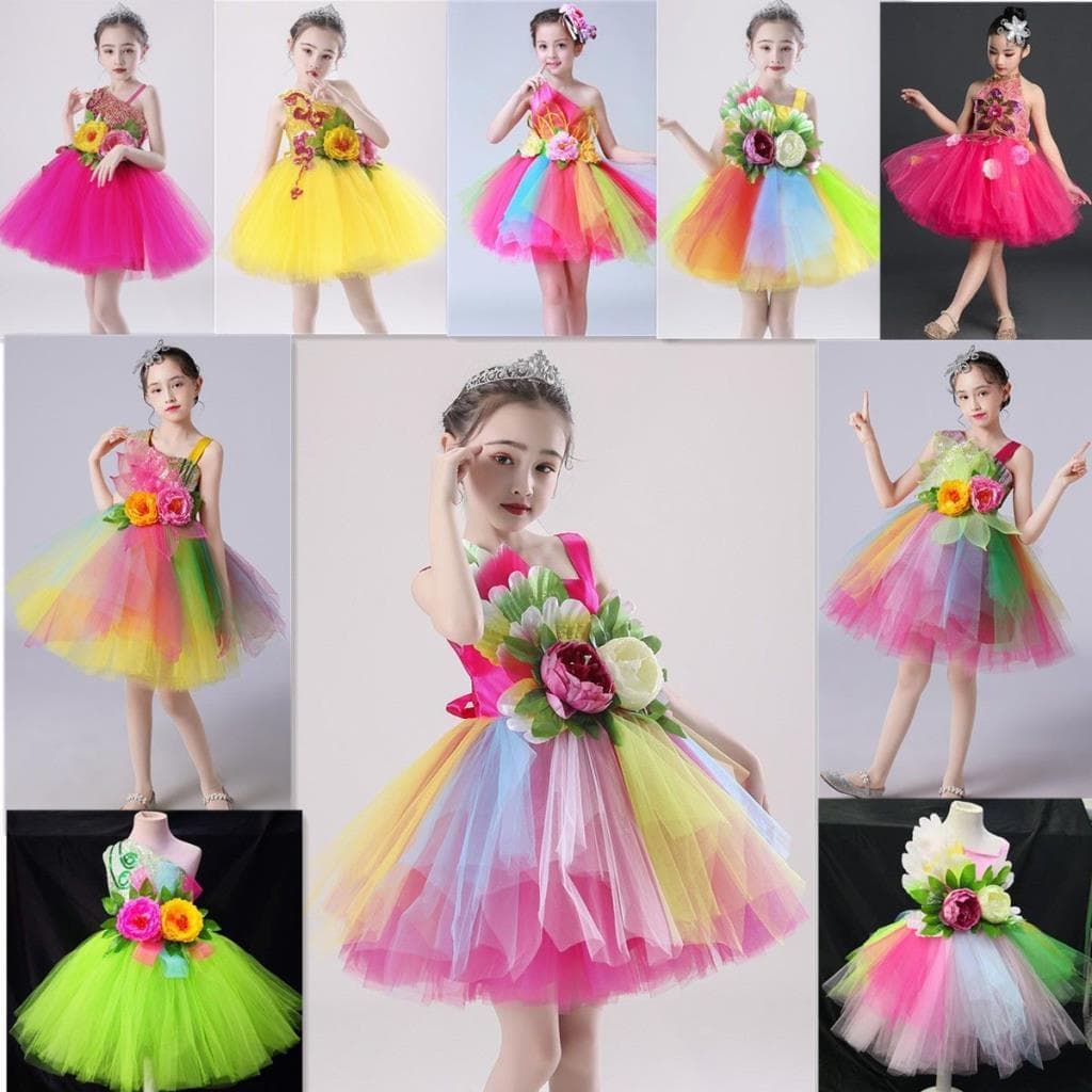 Trajes infantis fofos princesa gaze saia lantejoulas estudantes do ensino médio fantasias infantis fantasias de coro [no