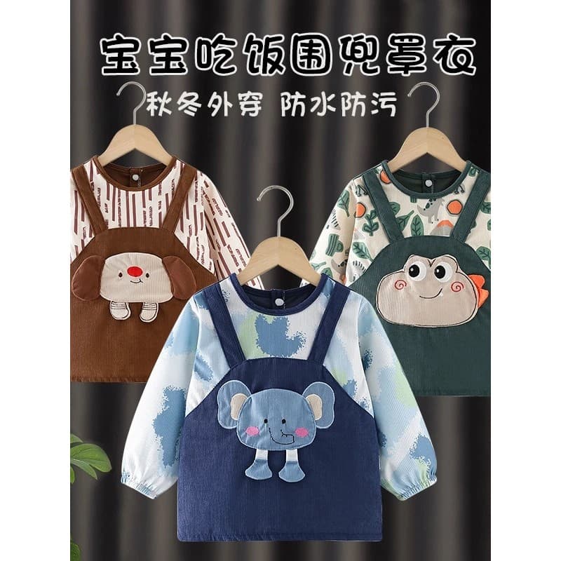 Outono inverno bebê comer babador macacão crianças exterior Wear crianças à prova dwaterproof água Anti-sujo avental cri