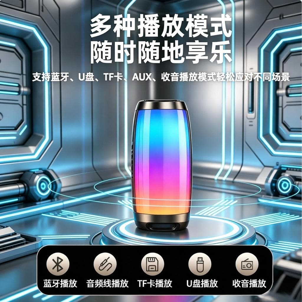 Iluminação colorida portátil Bluetooth pequeno alto-falante caixa de música atmosfera colorida luz Mini alto-falante por
