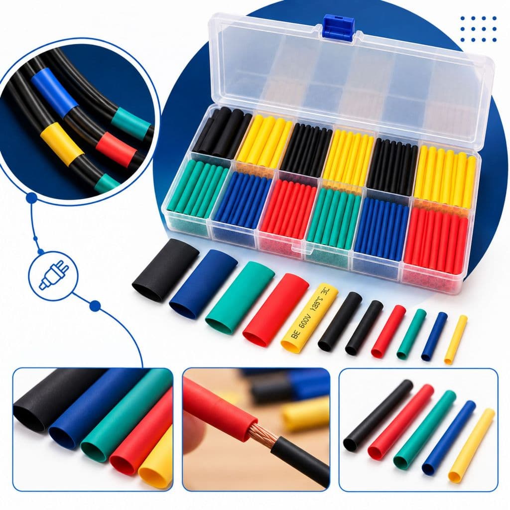Kit Tubo Termo Retrátil 530 Peças | Polietileno Colorido Para Isolamento e Reparos Elétricos | 2mm a 10mm