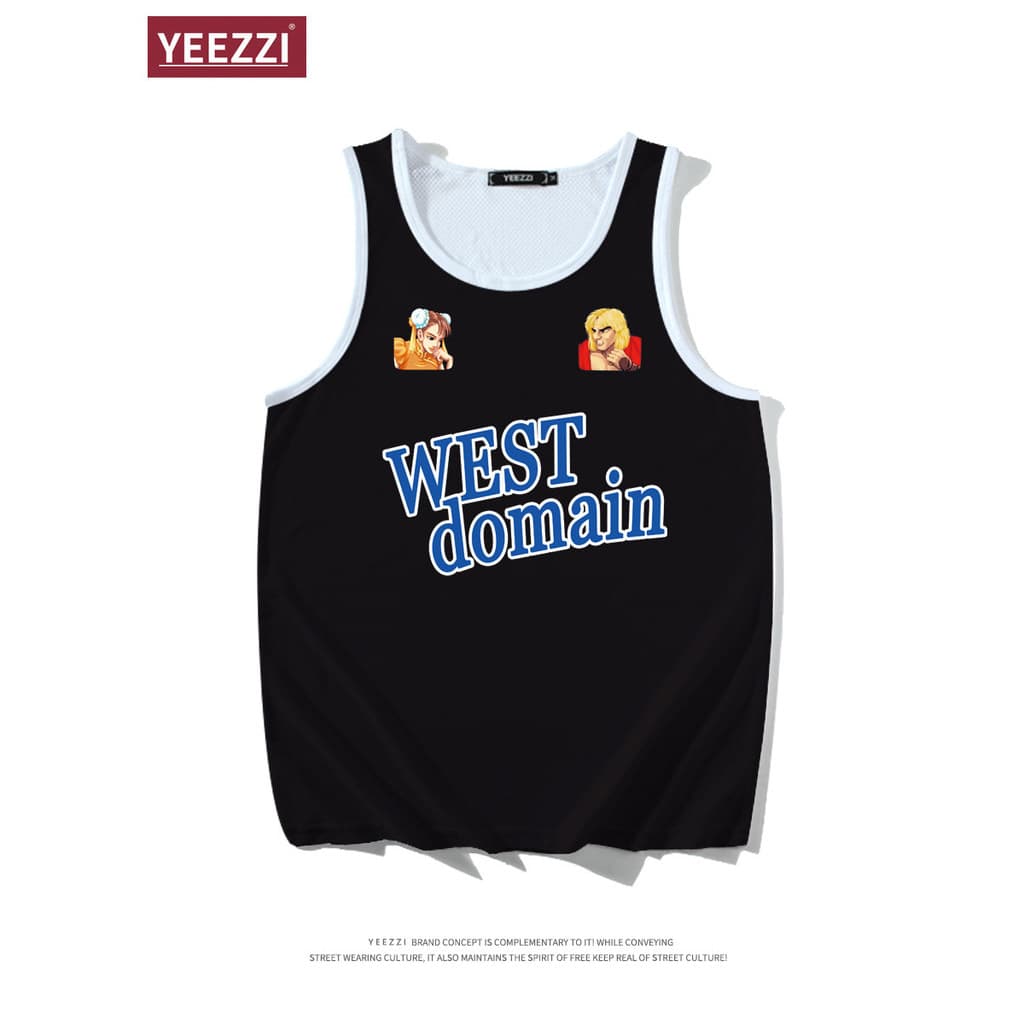Estilo americano de secagem rápida verão colete malha respirável rua Retro uniforme basquete esportes colete camisa masc