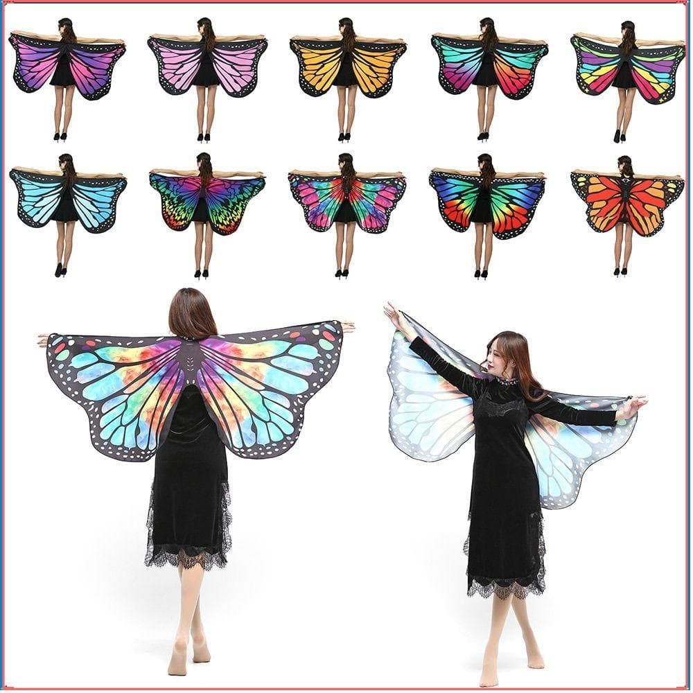 Festa De Halloween Da Fada Das Asas De Borboleta Shawl Fantasia Favorita Do Festival Rave Dress Butterfly Costume