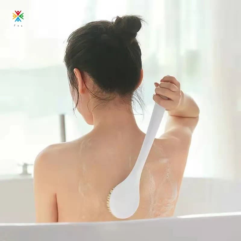 Escova De Banho Com Cabo Longo-Massageador Traseiro Macio Para Chuveiro E Limpeza