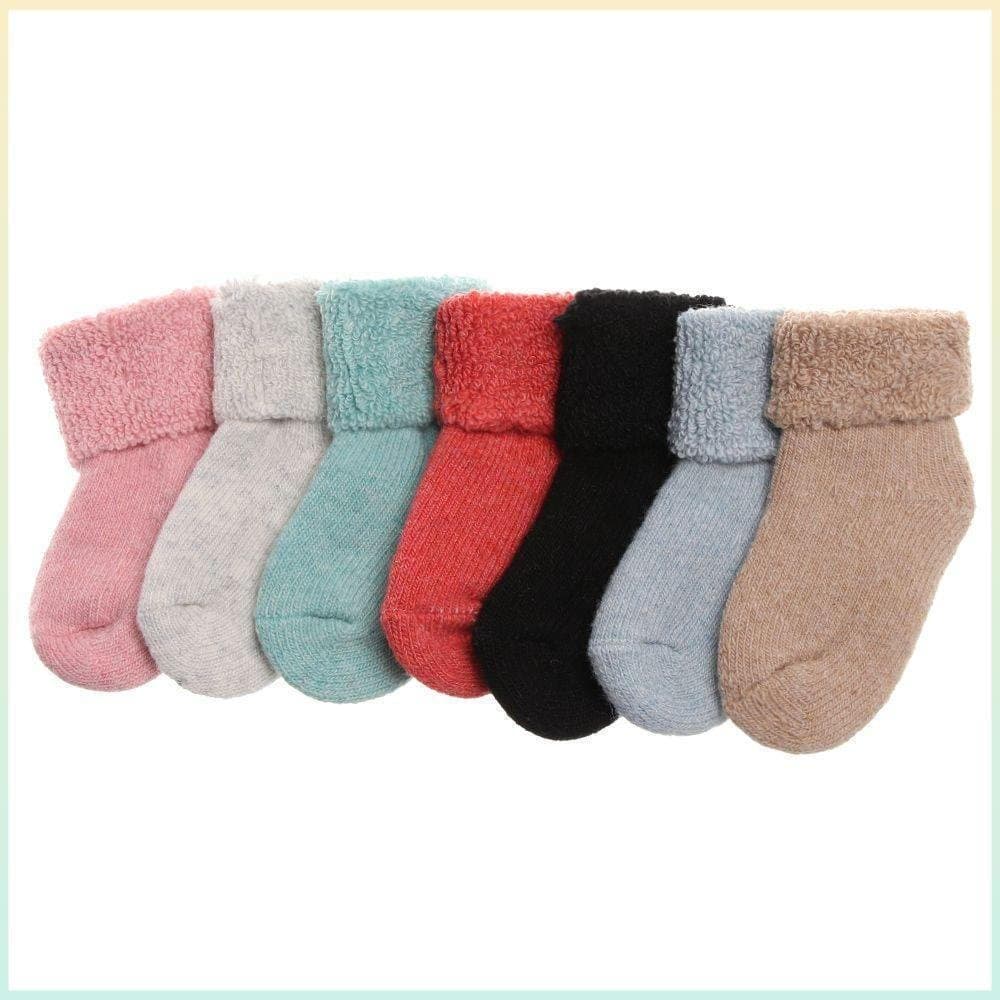 Meias Infantis para Bebês de 0 a 8 Anos, Cores Doces, Meias de Neve Macias ZGF1