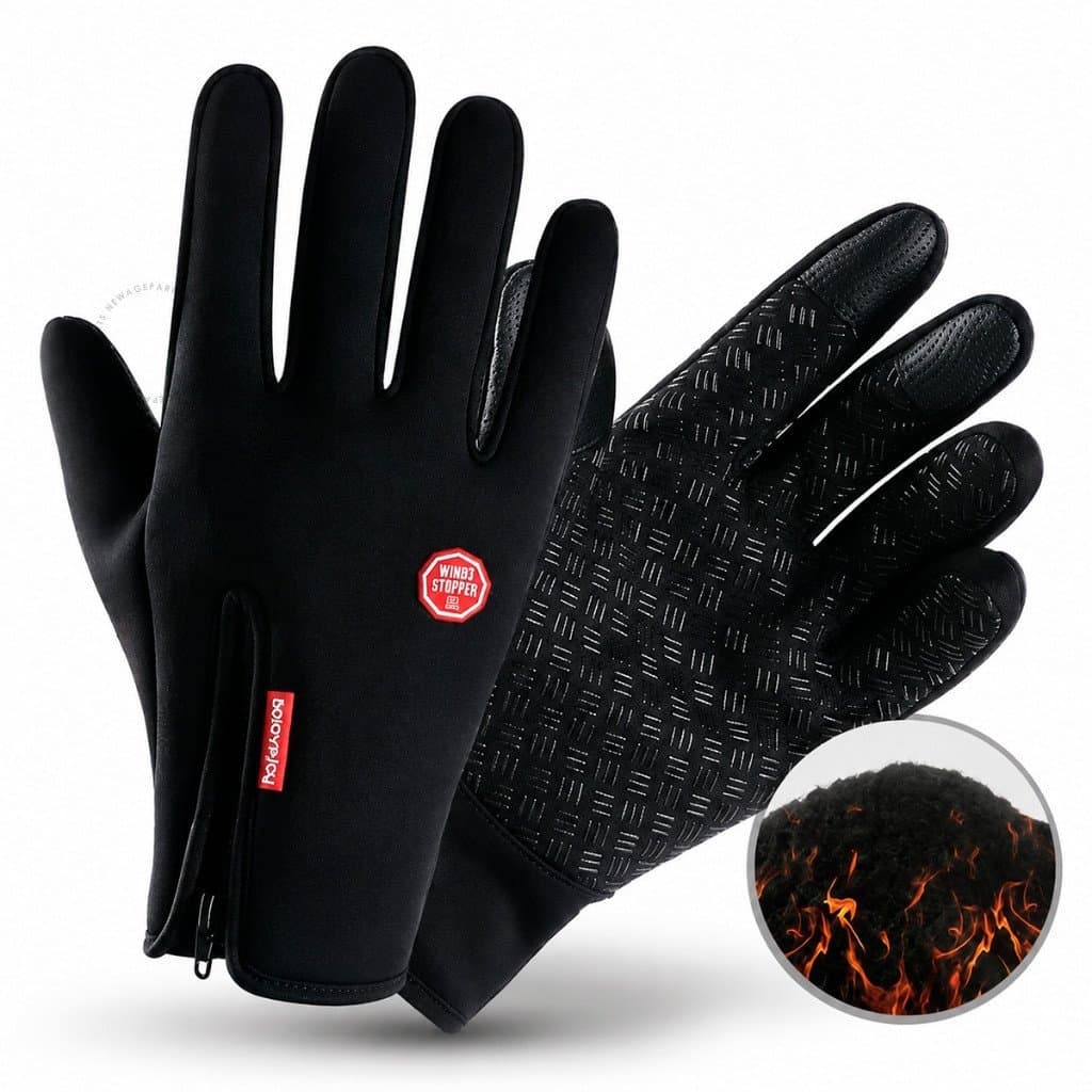 Luva Térmica Resistente a Água Moto Bike Com Touch Screen Unissex Compatível Tela Motoqueiro