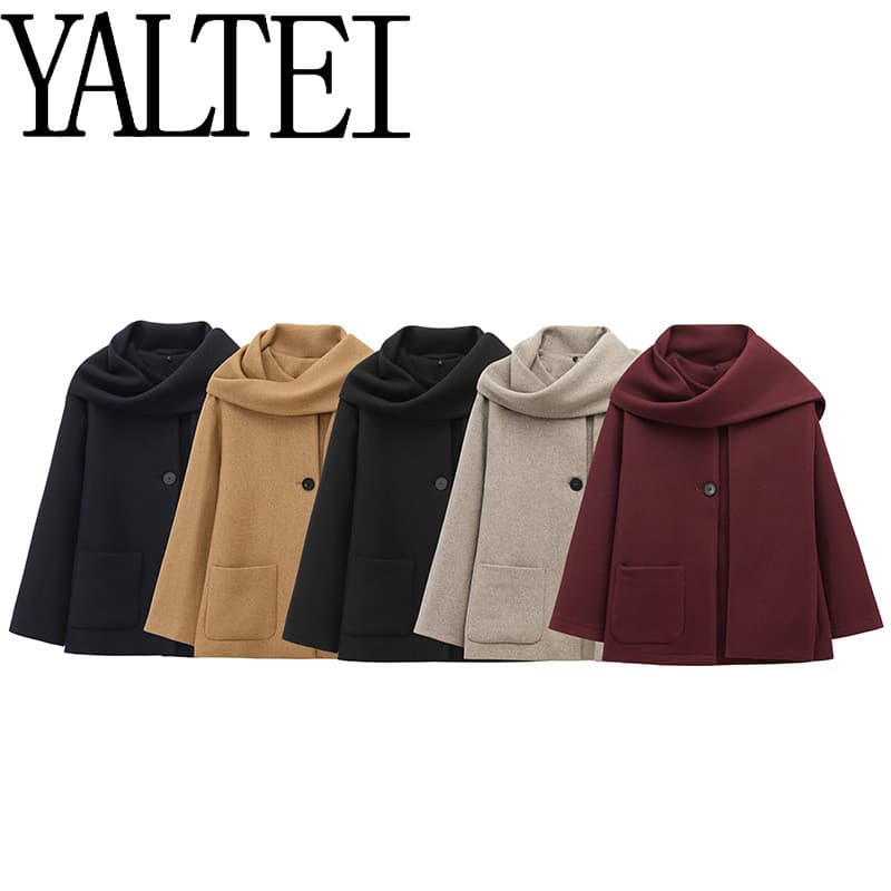 YALTEI Cross-Border AliExpress ins Cachecol de comércio exterior europeu americano com gola redonda e manga comprida 209