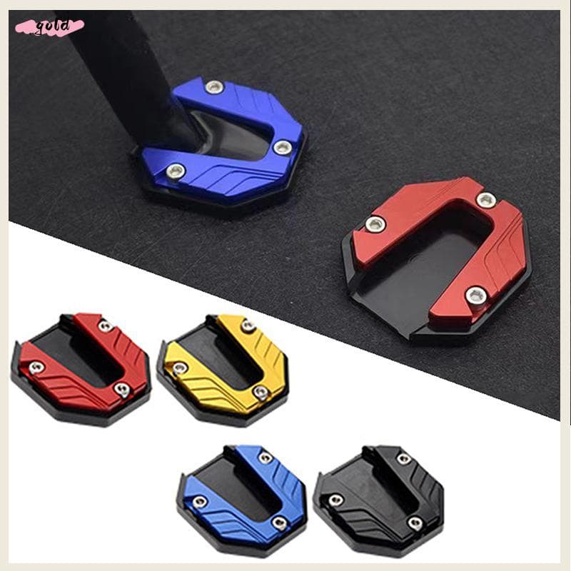 Ouro Scooter Motocicleta Bicicleta Kistand Extensor Pé Suporte Lateral Extensão Almofada Placa De Anti-skid Base Ampliad