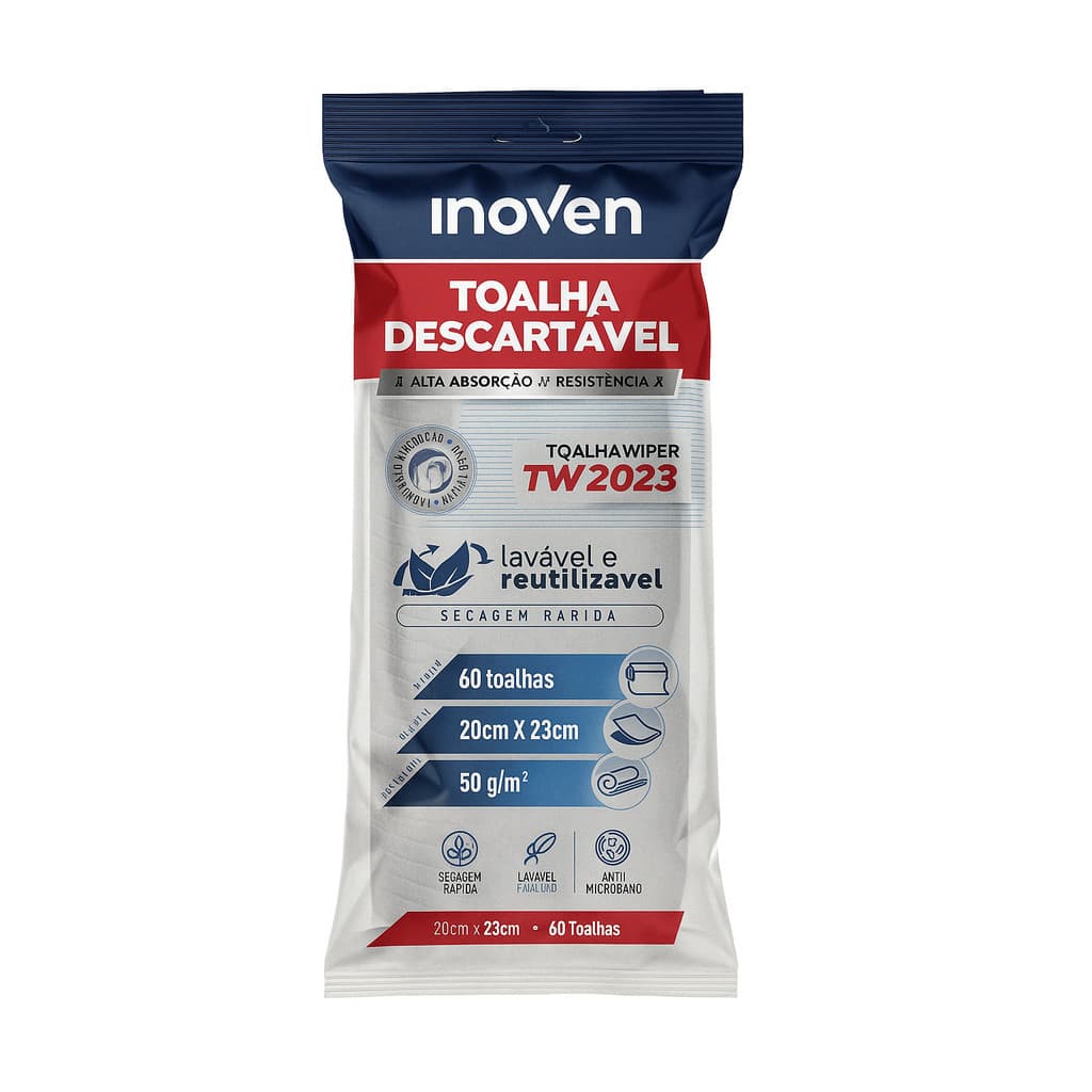 Toalha Descartável 20x23 Pacote com 60 toalhas  Lavável e Reutilizável - Pano Multiuso