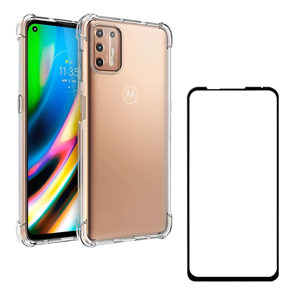 Capinha Anti Impacto + Película Vidro 3d Moto G9 Plus - 6.8