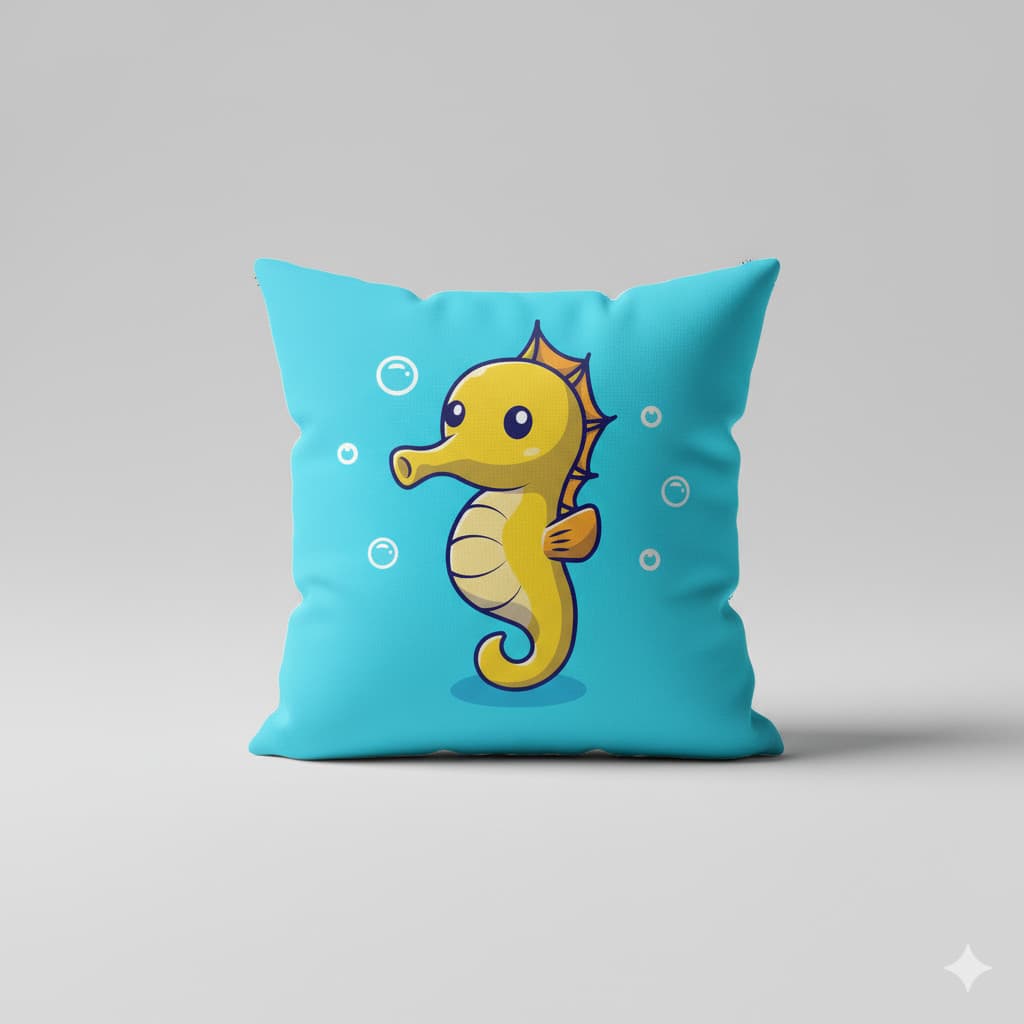 Almofada Decorativa 45x45cm Cheia - Fundo do Mar