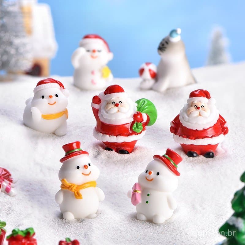 Enfeites de Papai Noel/Boneco de Neve, Enfeites Decorativos de Cena de Neve DIY, Suprimentos de Decoração de Natal