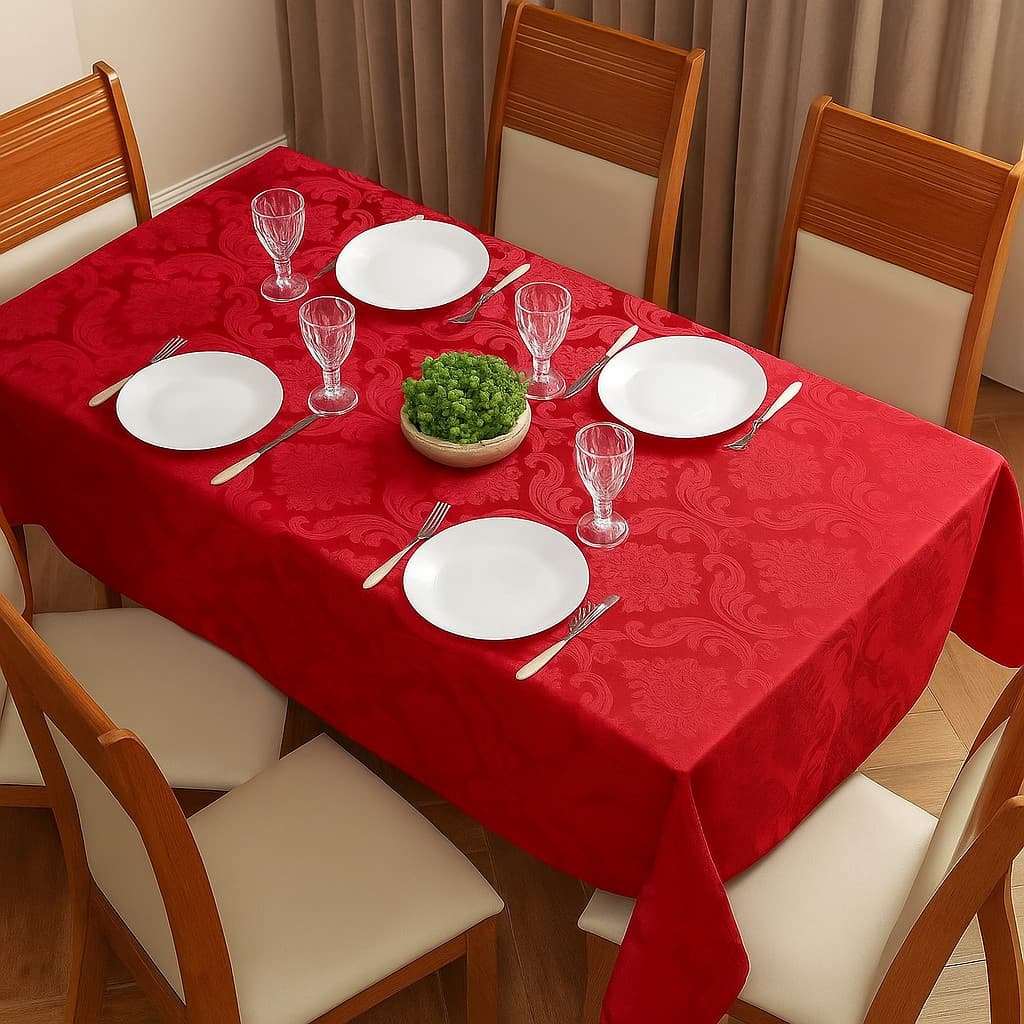 Toalha de Mesa Jacquard Varias cores e Tamanhos Natal Reveillon Festas Jantar Luxo DMX