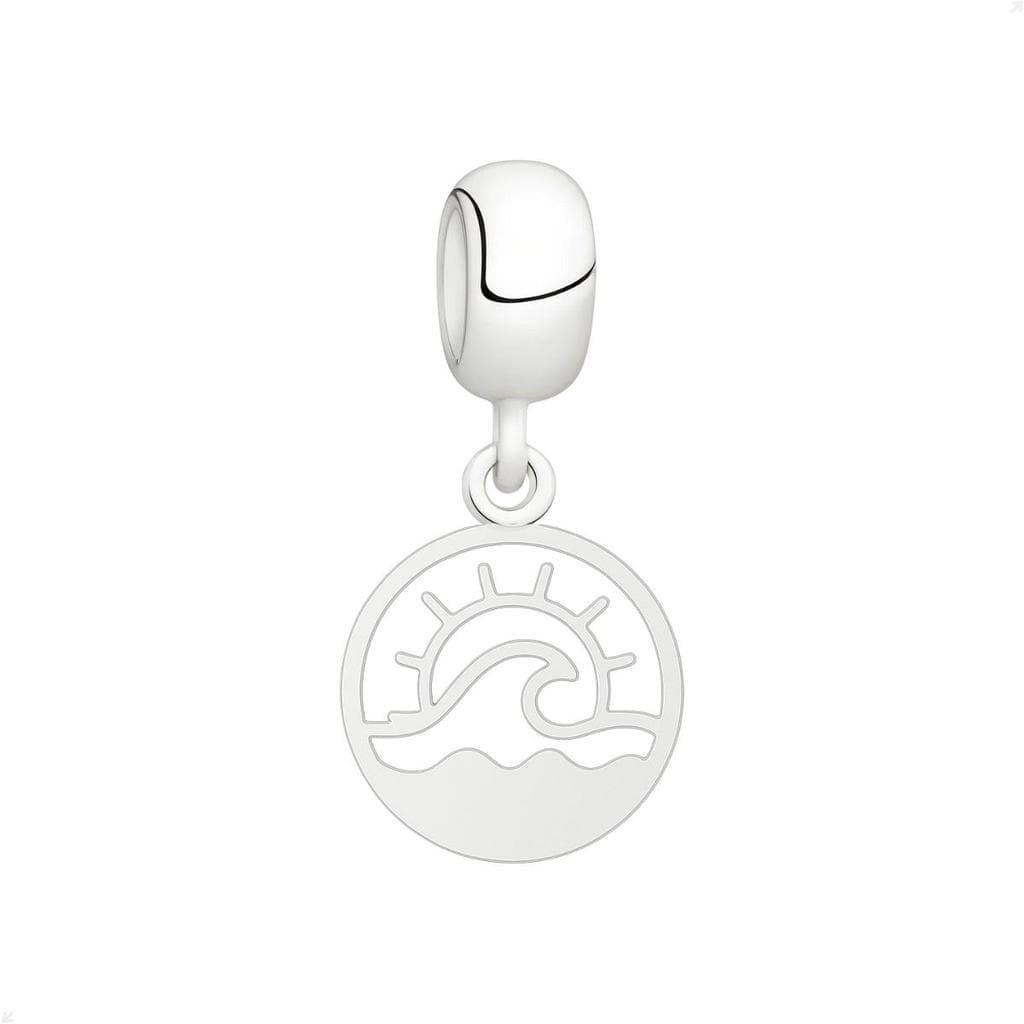 Berloque Pingente Prata 925 Onda Do Mar Praia Premium