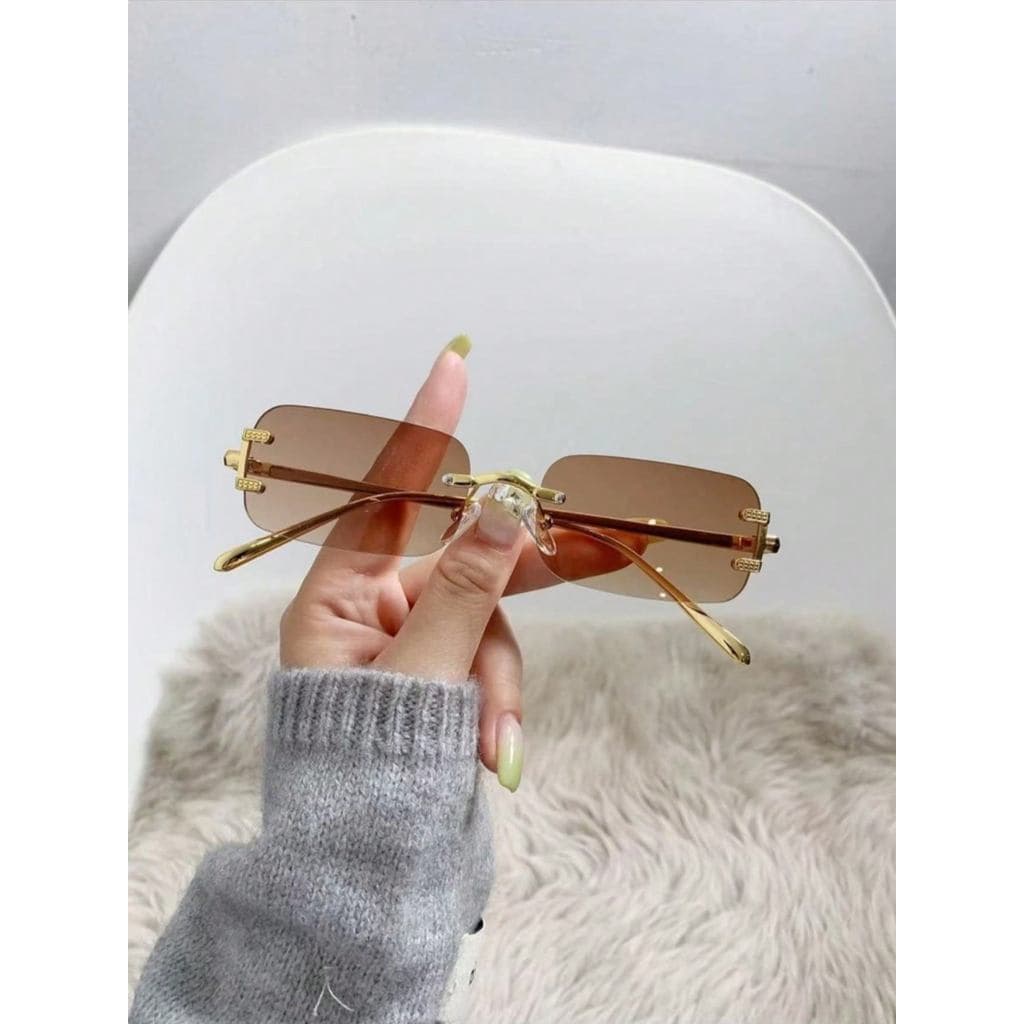 1 Par de Óculos de Moda Quadrados e Sem Armação Femininos