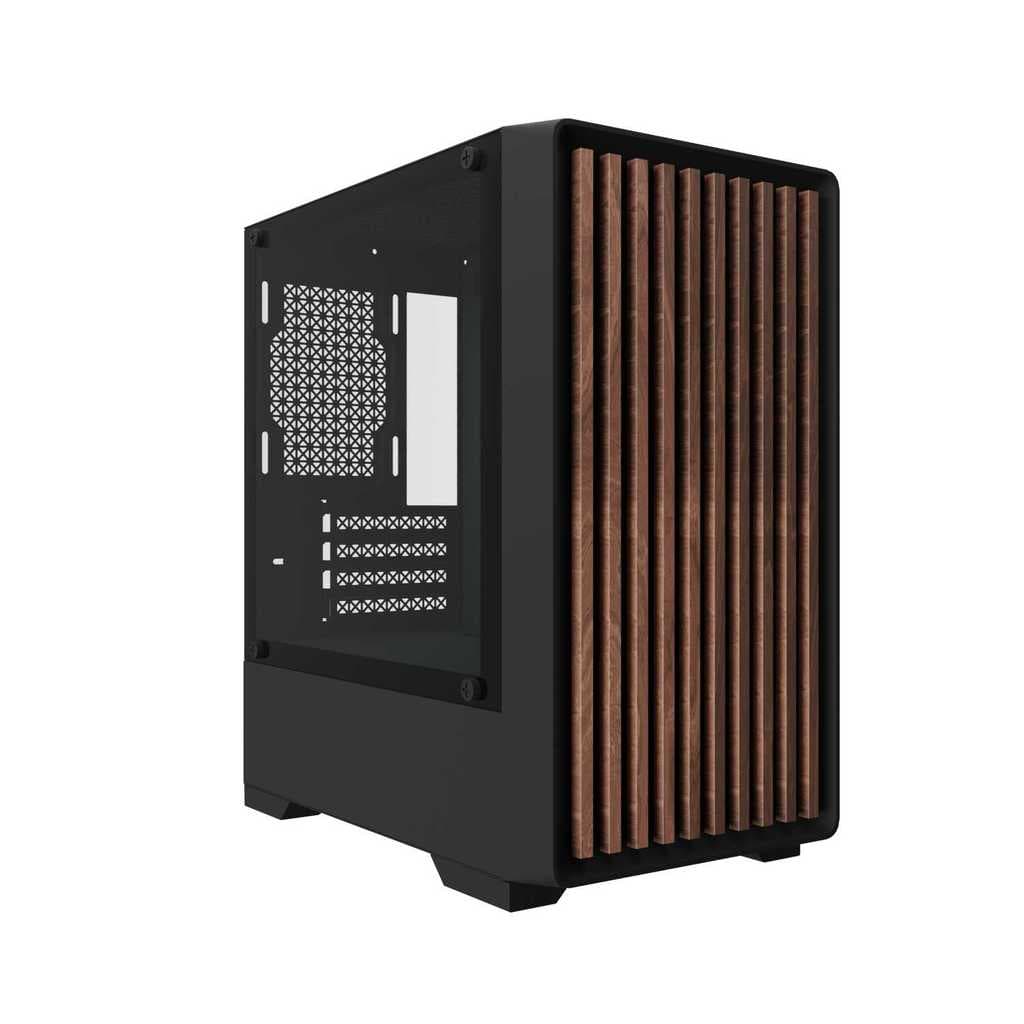 Gabinete Bluecase BG-060 EKO Vidro Temperado, Frente Madeira, mATX e Mini-ITX