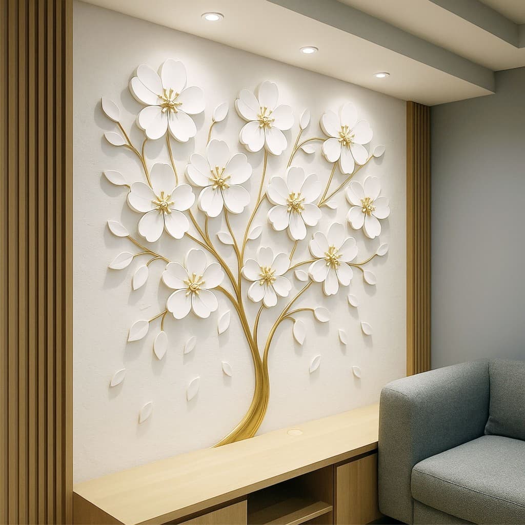 Papel de Parede Arvore 3D para quarto casal ou Sala  M² parede total