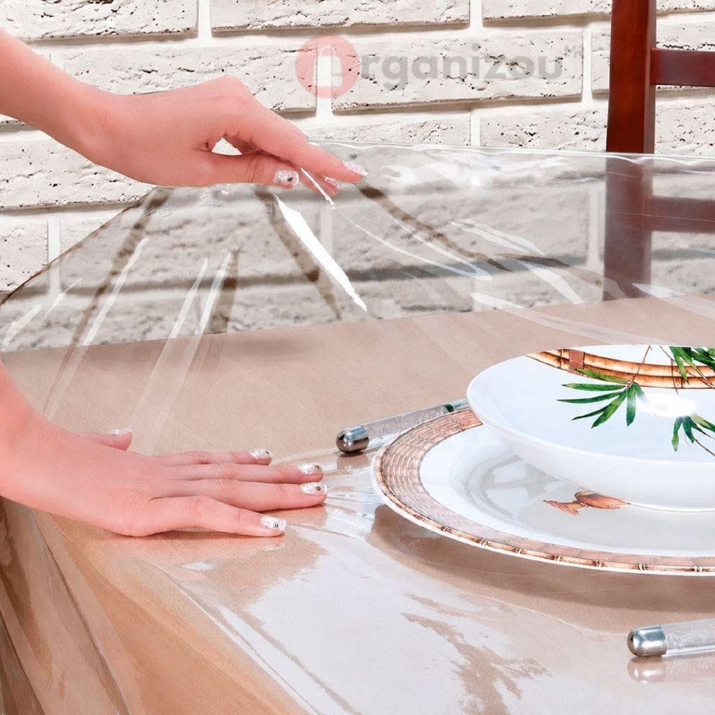 Toalha de Mesa Transparente PVC Premium 0,10mm Antiderrapante Anti Mancha | Protege Madeira Várias Medidas