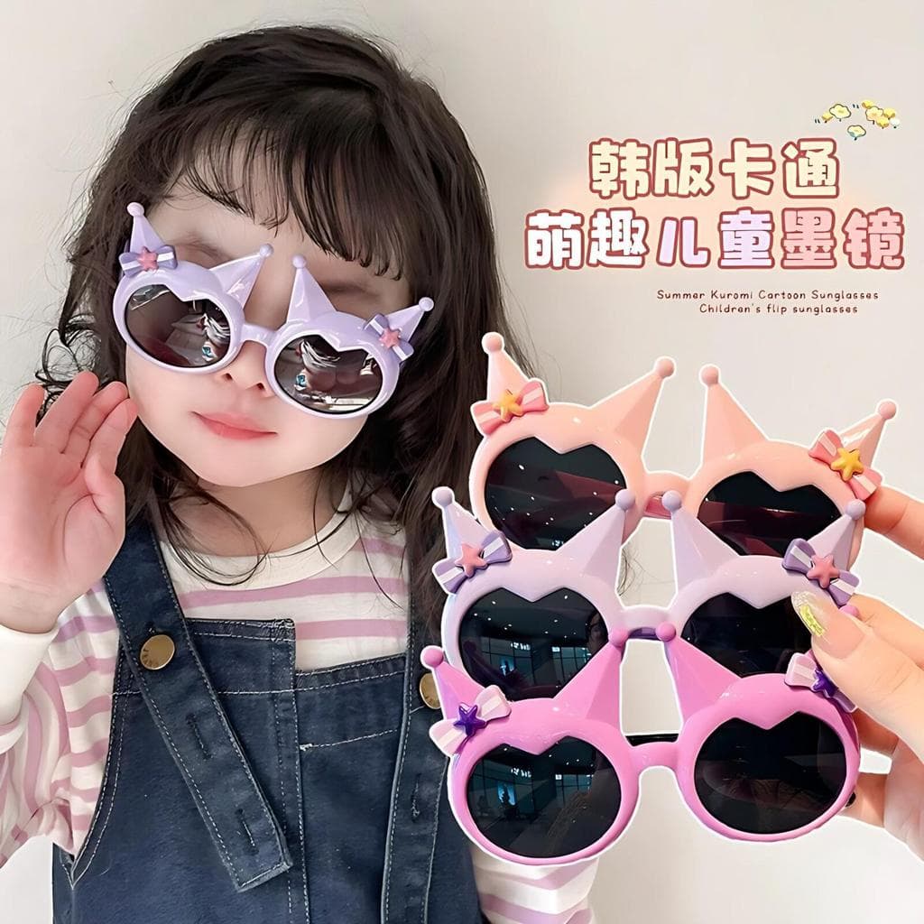 Crianças óculos de sol bonito Kuromi Anti-ultravioleta pára-sol óculos moda óculos de sol feminino novo estilo E27PC