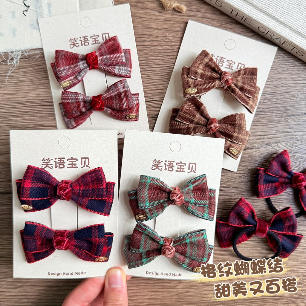 Versão coreana estilo Preppy arco hairpin crianças acessórios para o cabelo hairpin elegante tecido menina corda de cabe