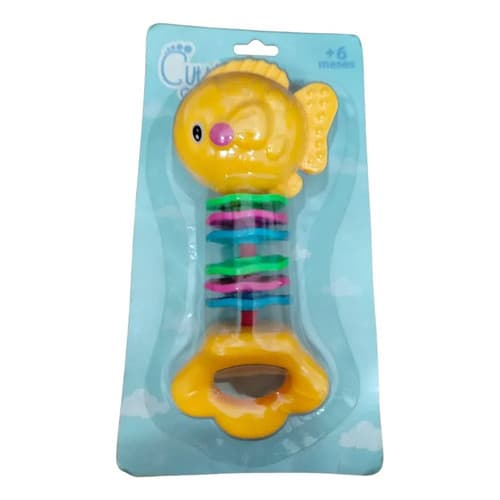 Chocalho Peixe Infantil Bebê Estumulador Coordenação Peixe Lisa