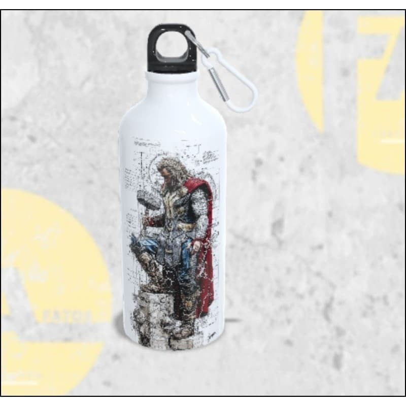 garrafa squeeze personalizada com nome e personagem heróis Thor vingadores
