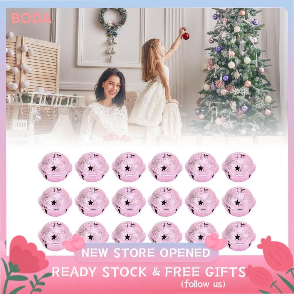 bodas 24 peças de sinos de Natal - 40 mm de ferro oco em forma de pentagrama decorações foscas para árvore (LD40D20)