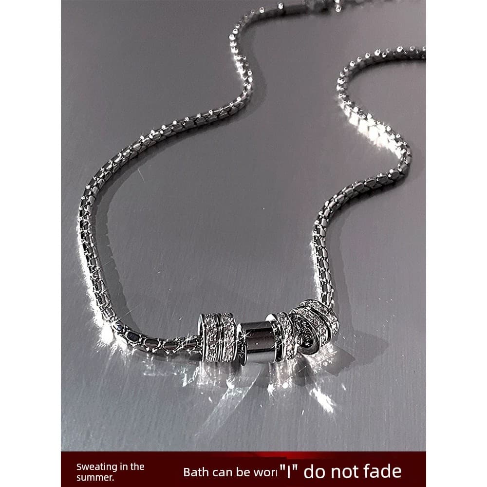 colar colar femenino Colar de aço de titânio não desbotado meninos meninas clavícula corrente pingente na moda ins estil