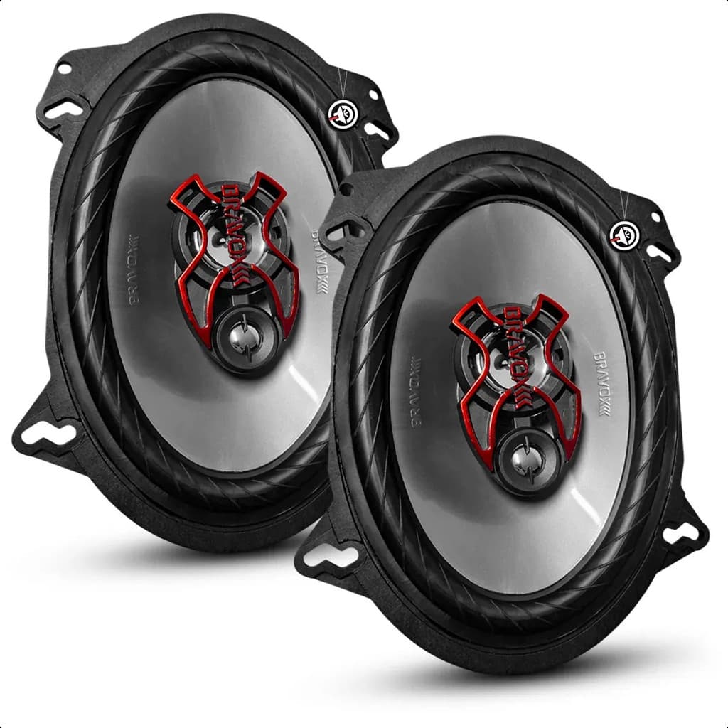 Alto Falante Automotivo Bravox B3X57/68X 5x7 6x8 Triaxial 50W RMS 100W 4 Ohms Som Porta Universal