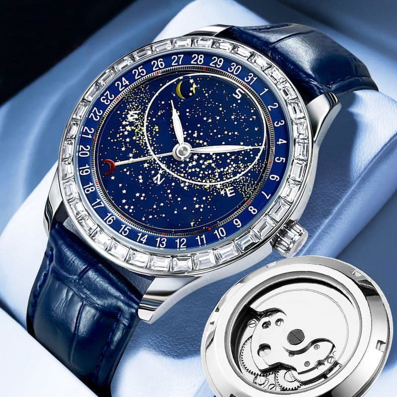 relogio masculino Gypsophila céu estrelado genuíno relógio suíço novo estilo luminoso moda à prova dwaterproof água reló